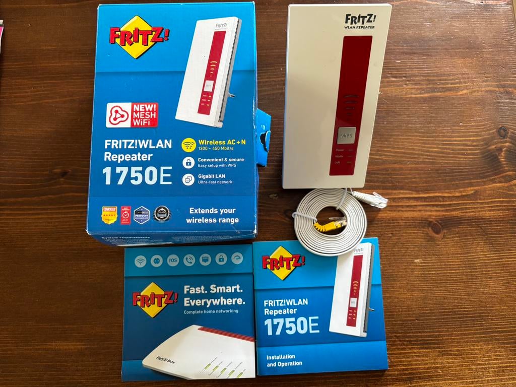 Fritz!Wlan repeater 1750E, Computers en Software, WiFi-versterkers, Gebruikt, Ophalen of Verzenden
