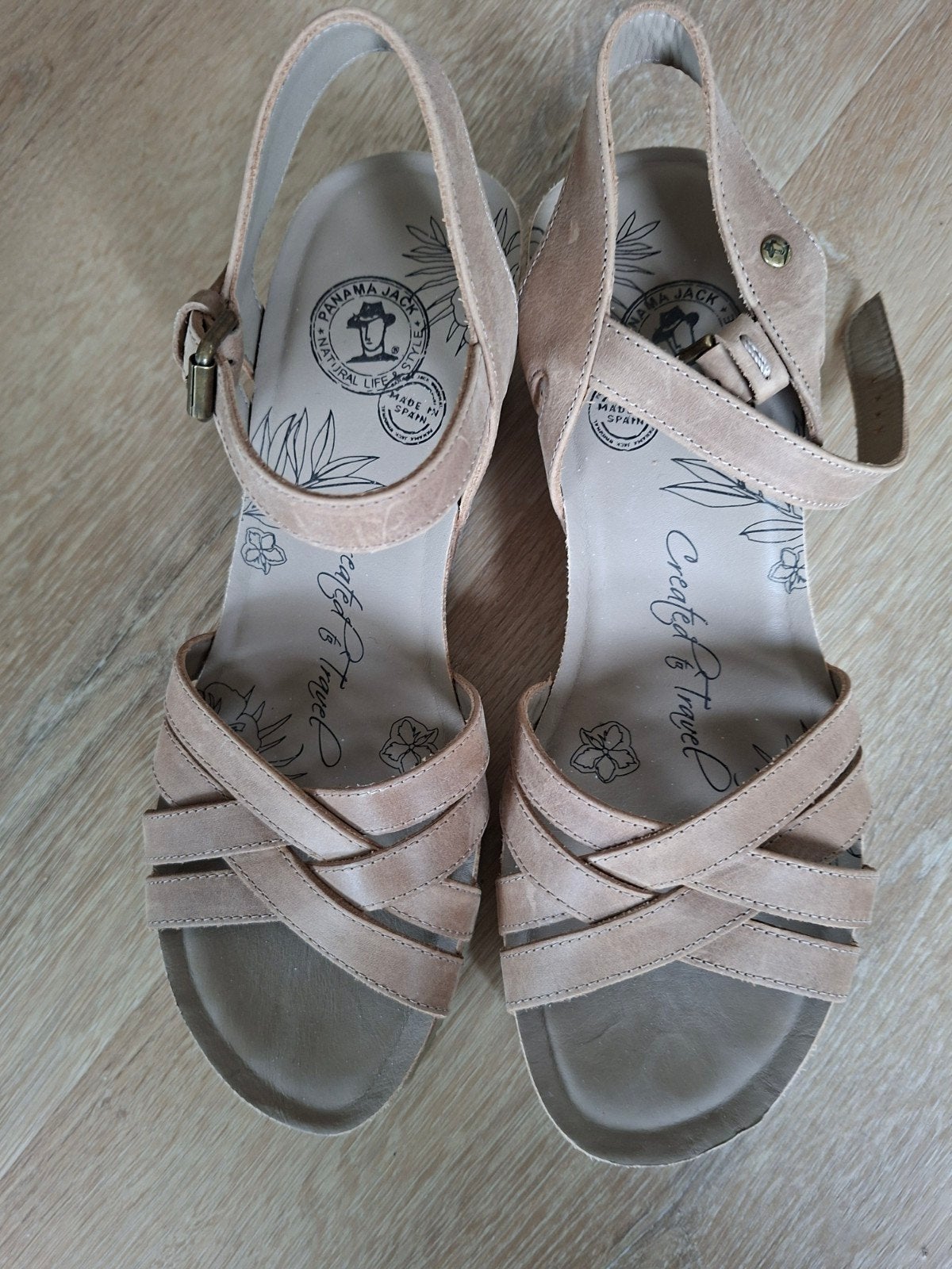 Panama Jack Leren Dames Sandalen Maat 41, Bruin, Zo goed als nieuw, Panama Jack, Sandalen of Muiltjes