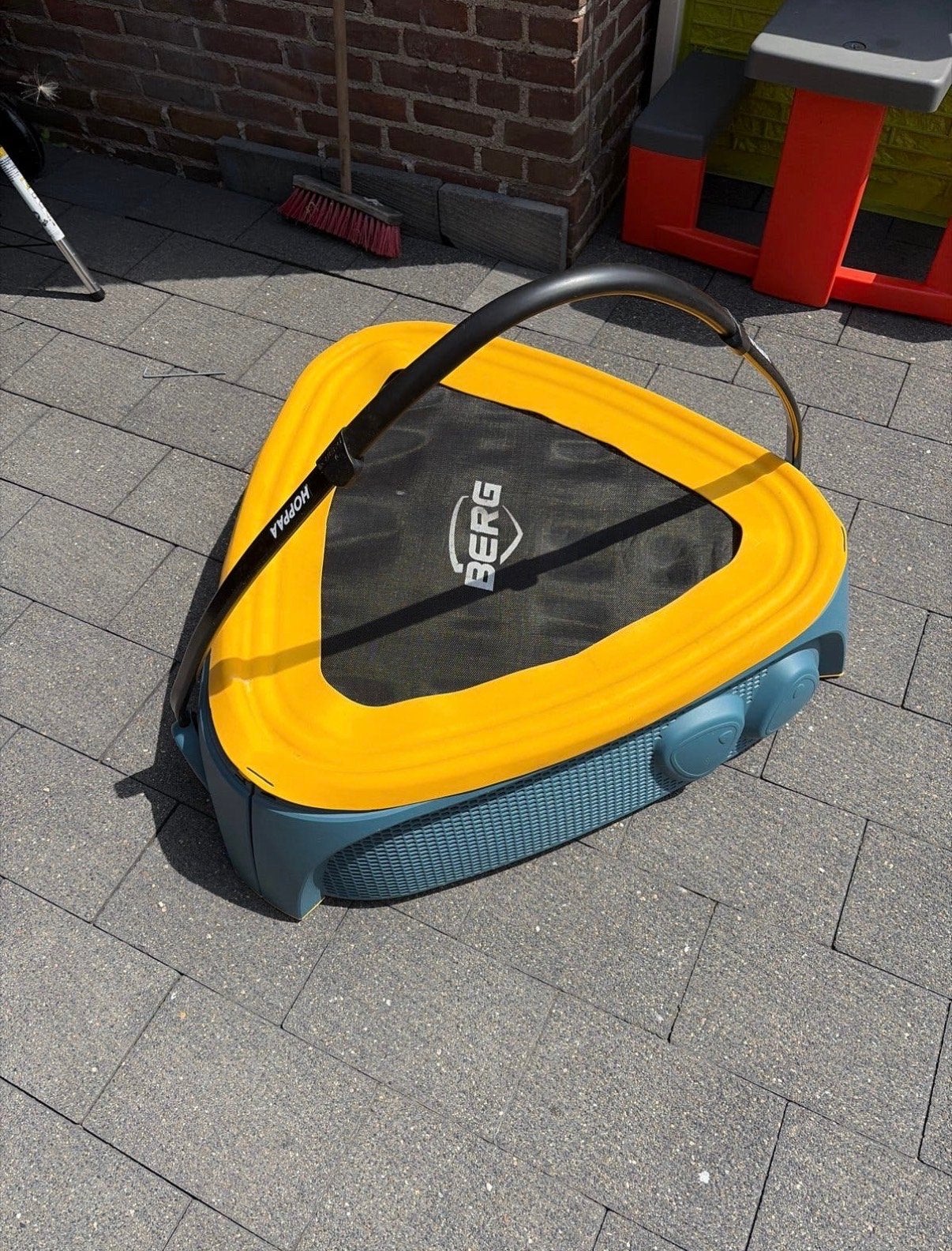 BERG Hoppaa Trampoline - Geel/Blauw, Ophalen, Gebruikt