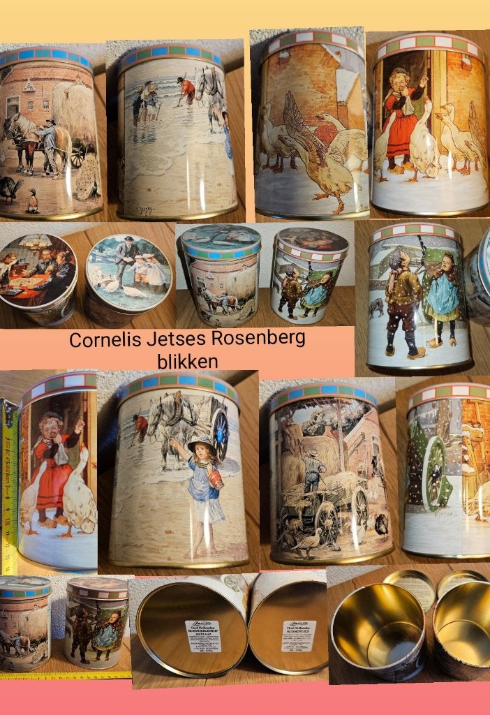 2x Jetses Rosenberg blikken, de seizoenen, puntgave vintage!, Ophalen of Verzenden, Nieuw, Koek(jes), Overige merken