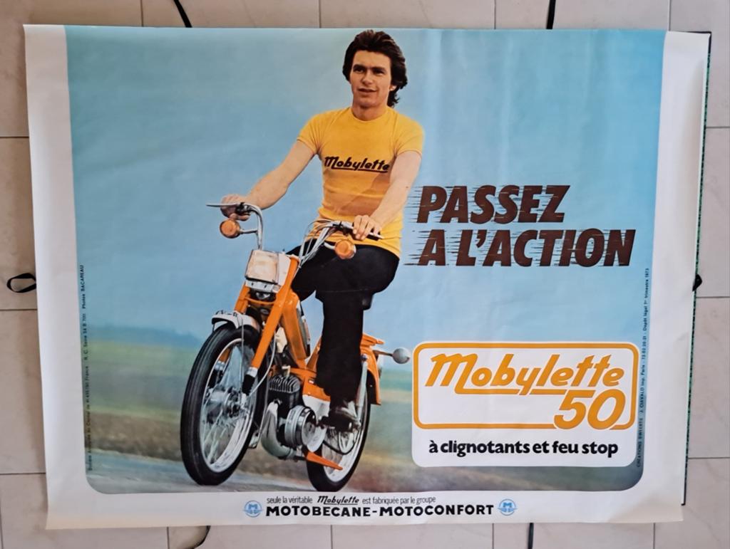 Mobylette Kaptein 1973 - Ware Abri grootte 120x170cm poster, Fietsen en Brommers, Brommers | Puch, Ophalen of Verzenden, Nieuw