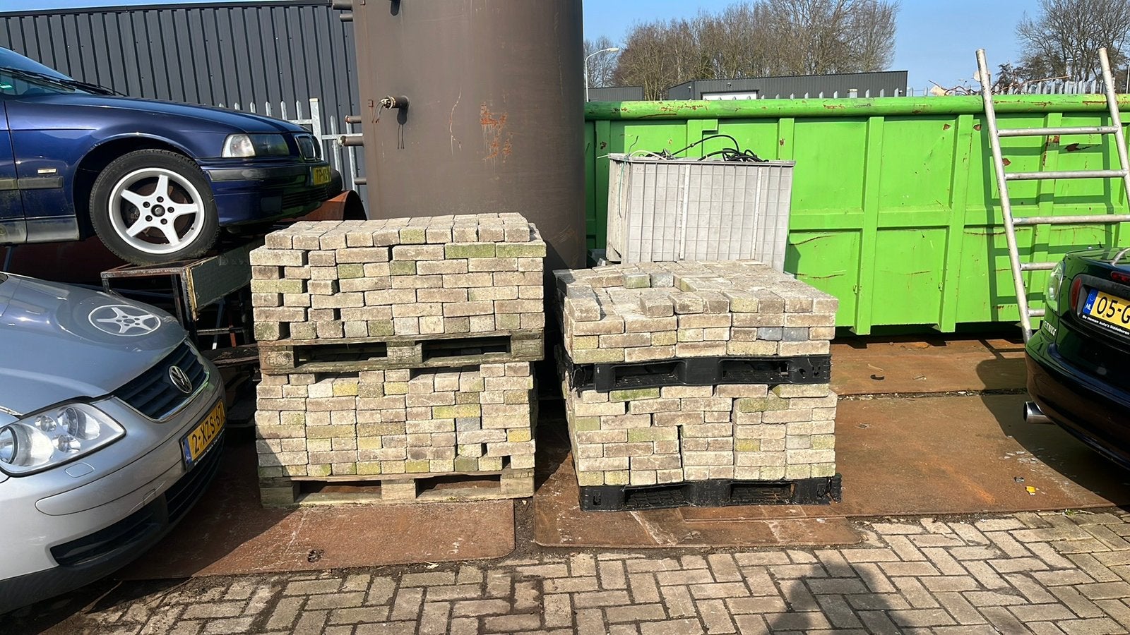 Straatklinkers grijs, Tuin en Terras, Ophalen, Zo goed als nieuw, Aluminium