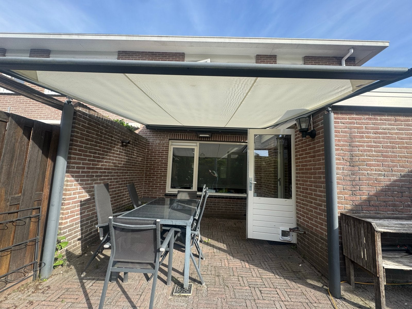 Terrasoverkapping elektrisch bedienbaar heater Weinor, Tuin en Terras, Ophalen, Gebruikt, Veranda