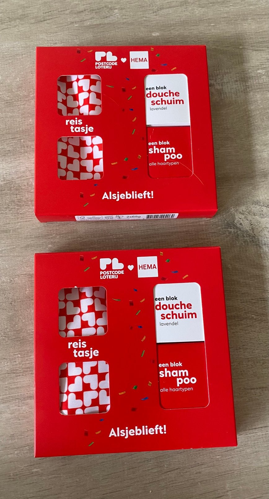 Postcodeloterij reistasje met douche/shampooblok, Ophalen, Zo goed als nieuw, Bad & Douche