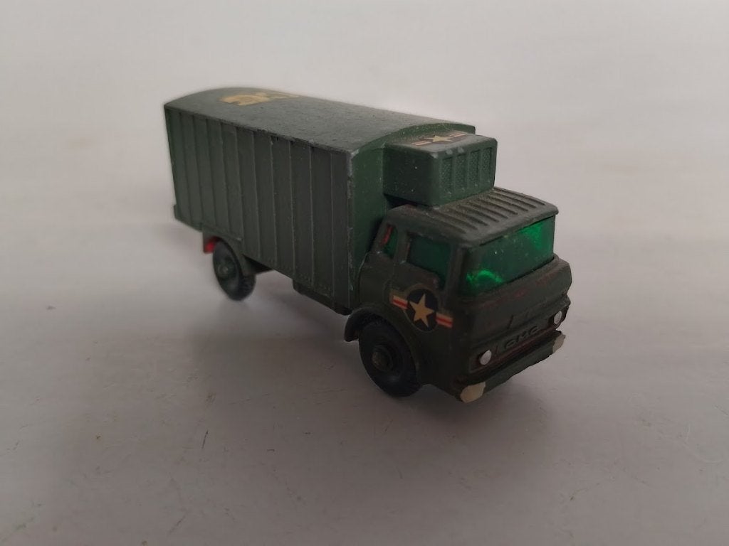 GMC Refrigerator Truck Leger, Matchbox, Ophalen of Verzenden, Gebruikt, Bus of Vrachtwagen, Matchbox