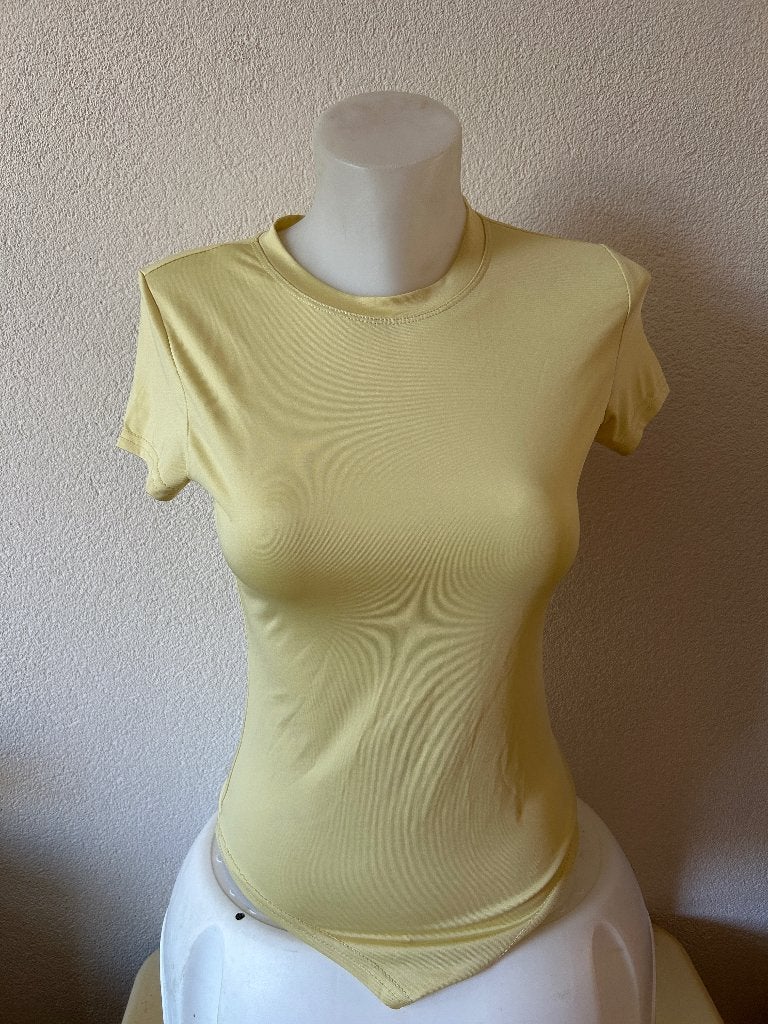 Lichtgele bodysuit Drôle de Copine maat M/L, Maat 38/40 (M), Geel, Ophalen of Verzenden, Zo goed als nieuw