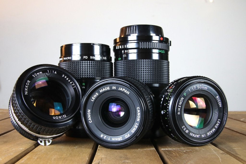 Analoge camera lenzen van Canon, Nikon en Ricoh, Audio, Tv en Foto, Fotografie | Lenzen en Objectieven, Ophalen of Verzenden, Gebruikt