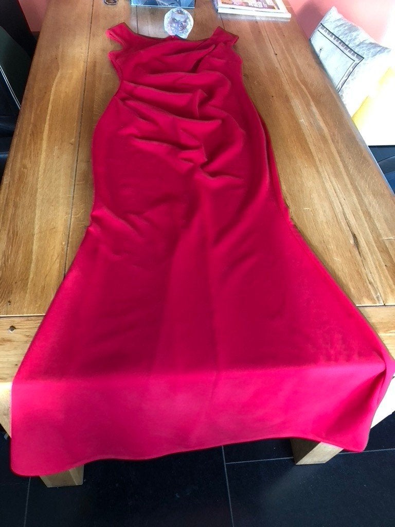 Rode Goddiva galajurk, maat S, Kleding | Dames, Galajurk, Verzenden, Zo goed als nieuw, Rood