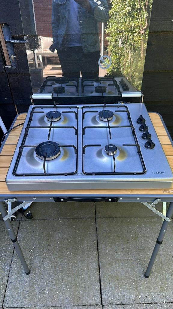 Bosch 4-pits gasfornuis, Gebruikt, Minder dan 85 cm, 60 cm of meer, Gas