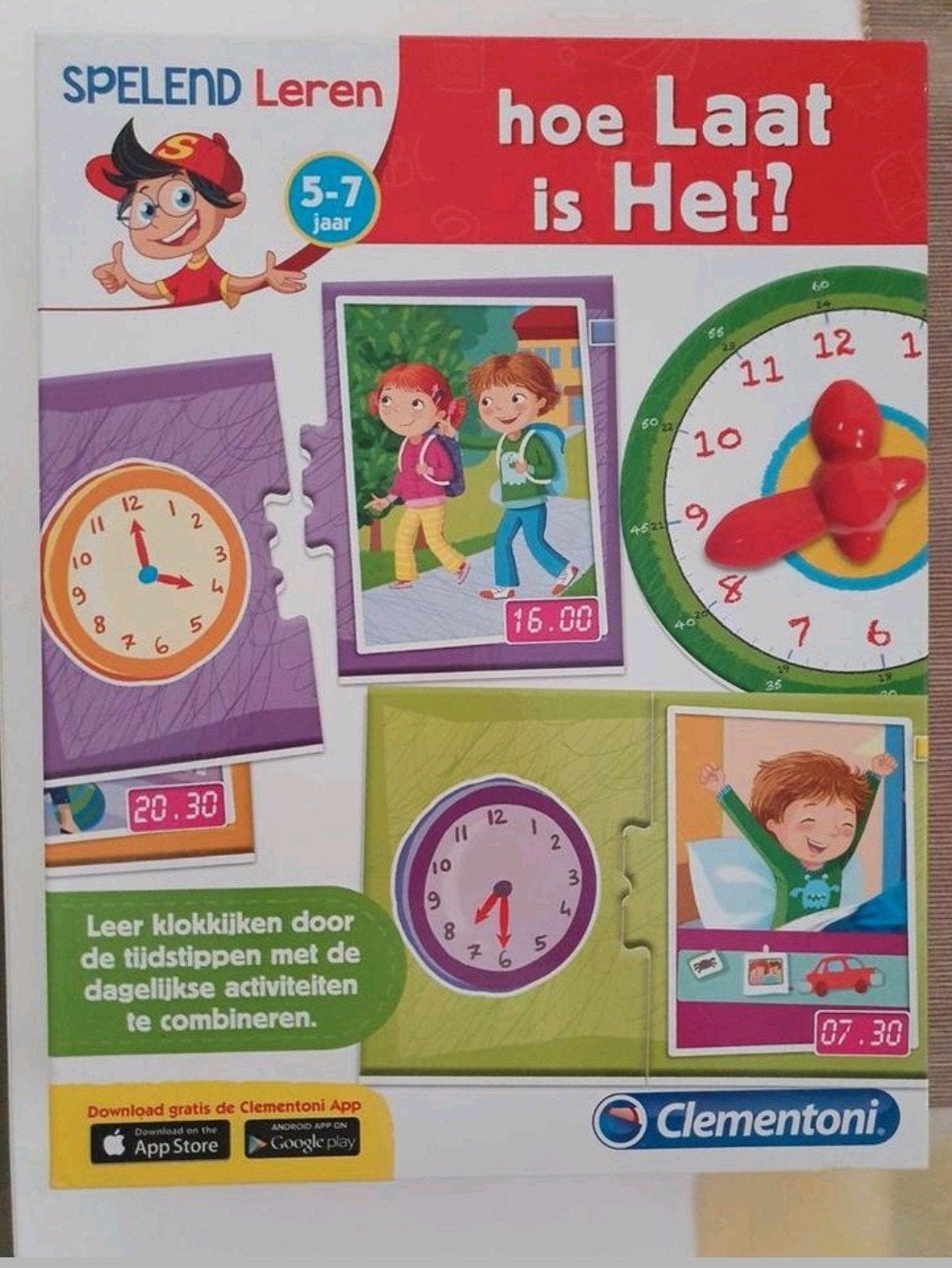 Spel hoe laat is het? Klok leren lezen, Ophalen of Verzenden