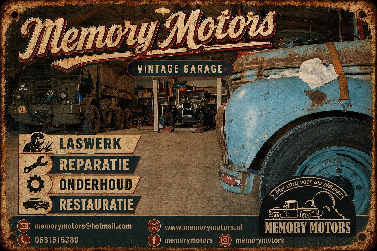 Memory Motors Waar oldtimers en youngtimers blijven leven, Mobiele service, Overige werkzaamheden