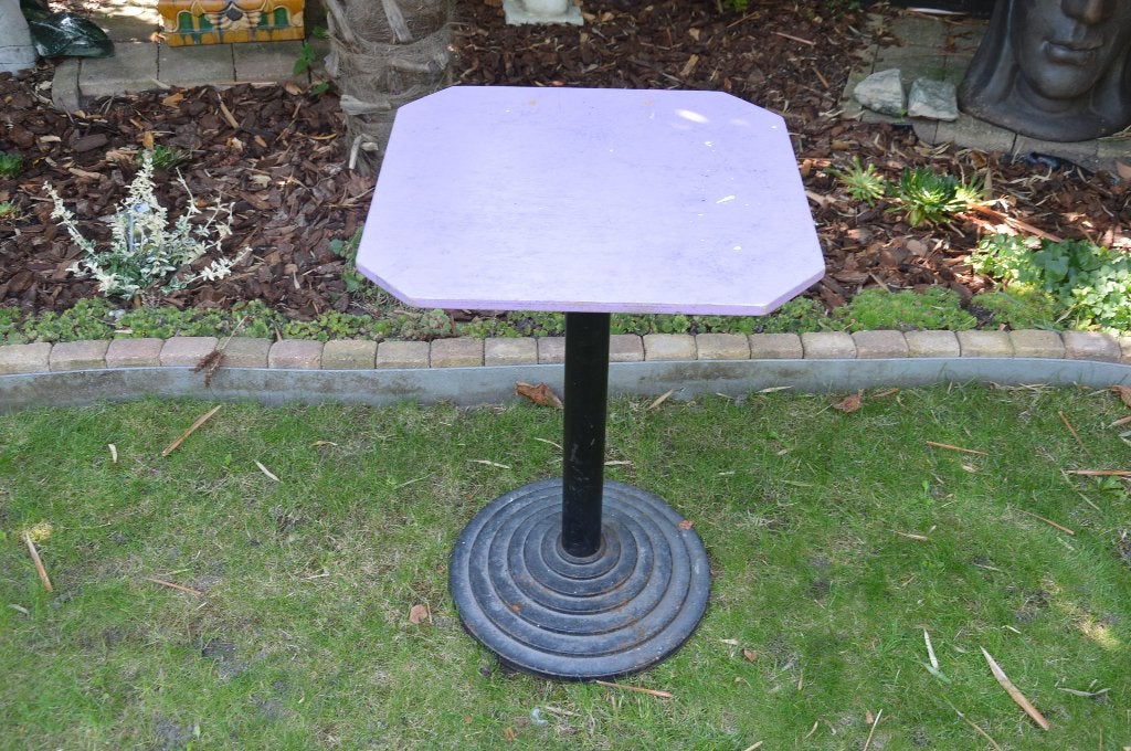 Loodzware tuintafel (poot) van metaal rond Ø 40cm, Ophalen, Gebruikt, Rond, Metaal