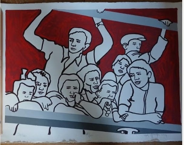 Zeefdruk van Ad Gerritsen, gesigneerd en genummerd, Origineel, Ophalen of Verzenden, Portret en Figuren, Zeefdruk