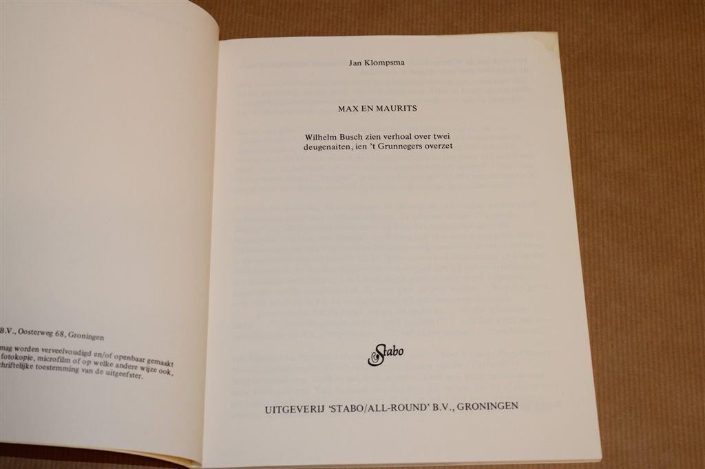 Max en Maurits — Wilhelm Busch in het Gronings [1980], Ophalen of Verzenden, Gelezen