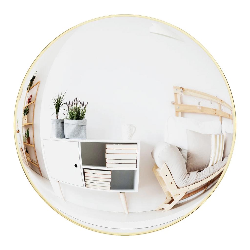 NIEUW Umbra Convexa spiegel -goud rond 59cm - 40 ipv 115 EUR, Huis en Inrichting, Woonaccessoires | Spiegels, Ophalen, Rond, Nieuw