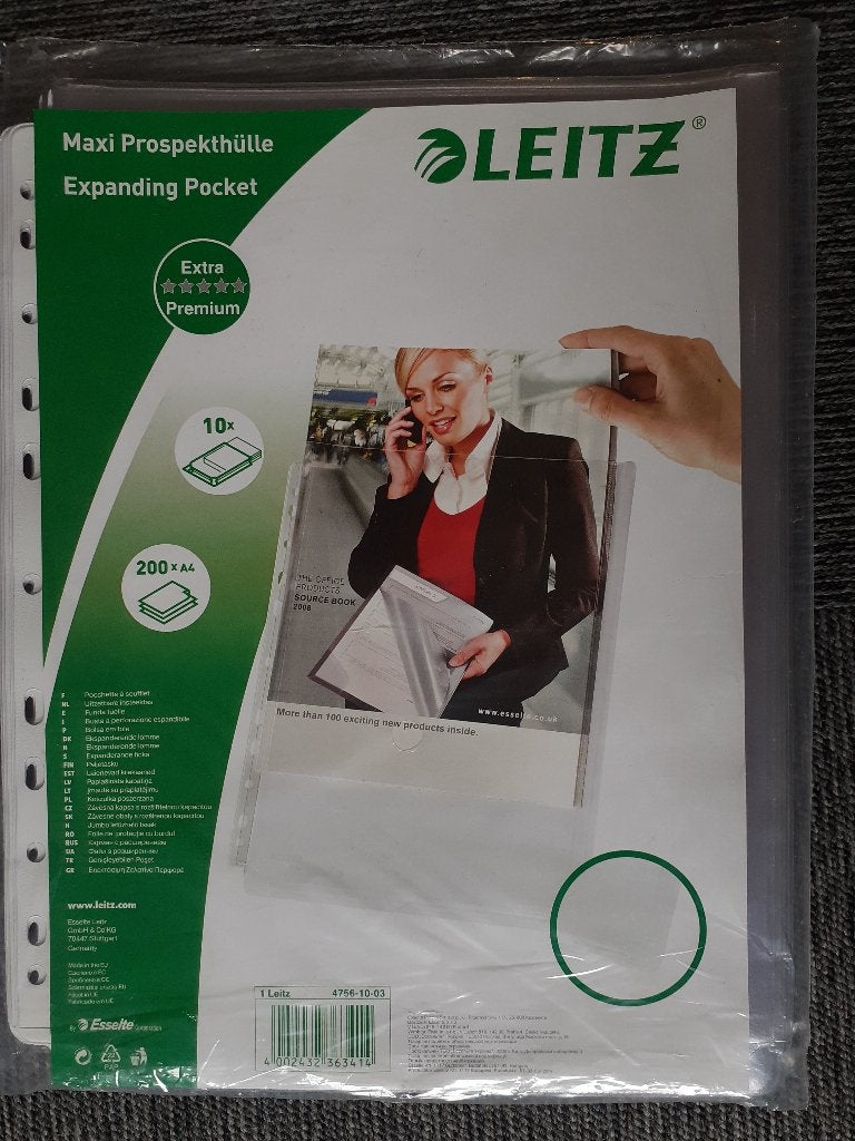 Uitzetbare insteekhoezen || 10 stuks NIEUW, -, Leitz, -, Nieuw