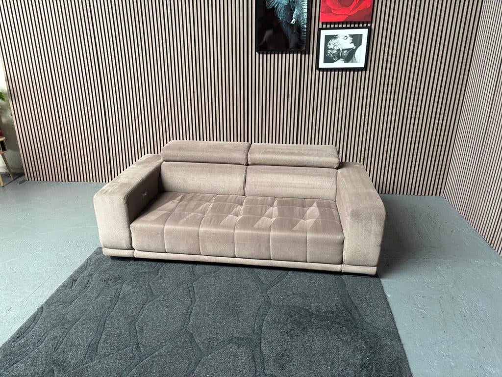 GRATIS LEVERING Elektrische Beige Bank 210x110 GEREINIGD, 100 tot 125 cm, Hoekbank, Driepersoons, Ophalen of Verzenden