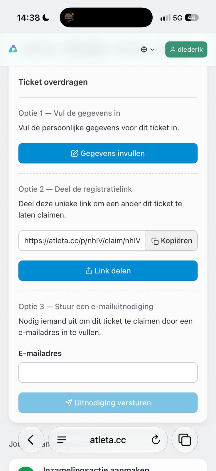 Amsterdam marathon ticket, Eén persoon