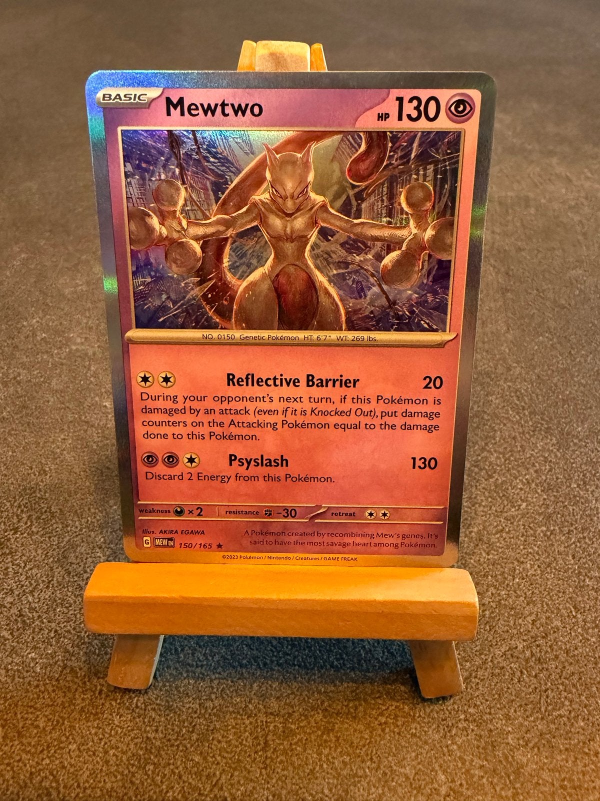 Mewtwo 150/165 - Mew 151 serie - Pokémon, Ophalen of Verzenden, Zo goed als nieuw, Losse kaart, Foil