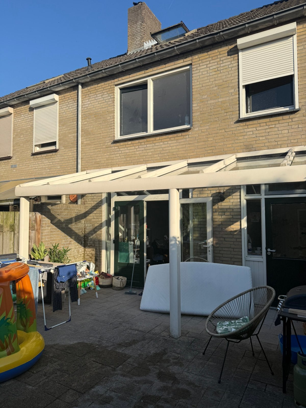 Overkapping wit met glas, Tuin en Terras, Overkappingen, Ophalen, Gebruikt, Veranda