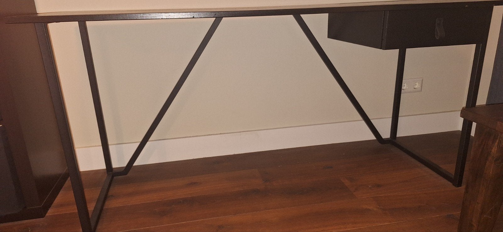 Zwart bureau 160x60, Ophalen, 160 cm, Zo goed als nieuw, Industrieel