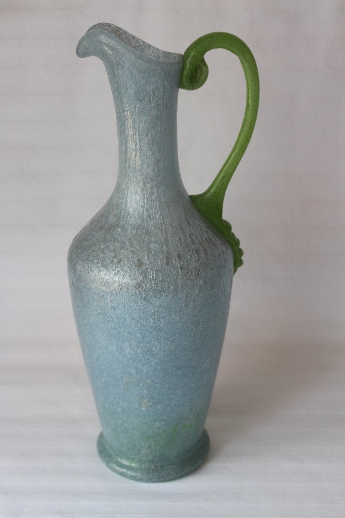 Antiek Boheems Pullegoso Art Glass vaas c 1940, Ophalen of Verzenden