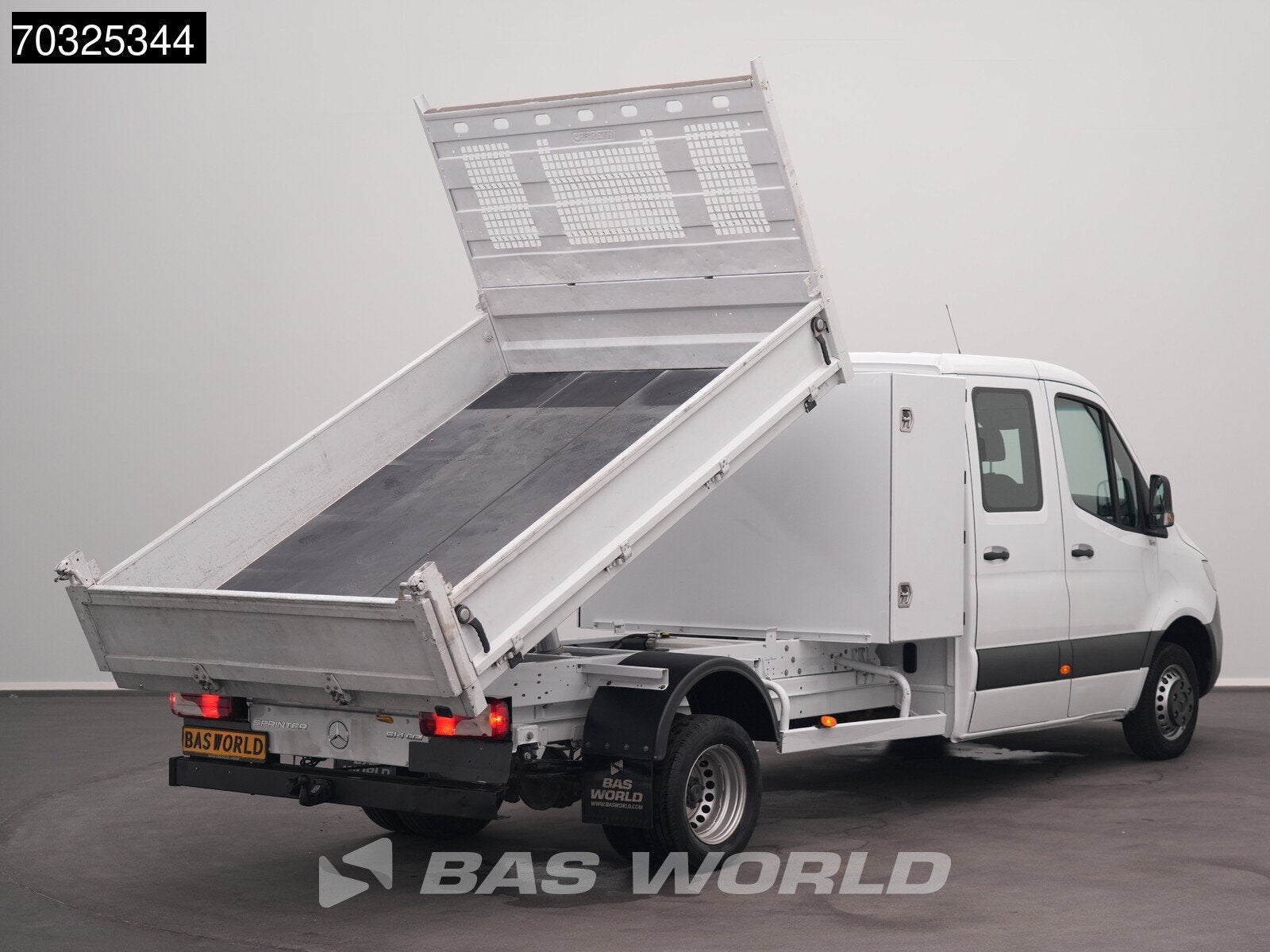 Mercedes Sprinter 514 CDI Dubbel Cabine Kipper 3,5t Trekhaak, Auto's, Bestelauto's, Stof, Gebruikt, Euro 6, Wit