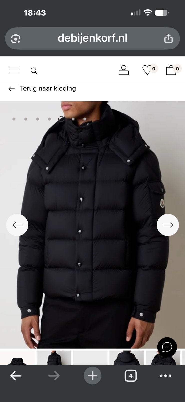 Moncler Vezere Jacket – Maat 4, Kleding | Heren, Ophalen of Verzenden, Zo goed als nieuw, Zwart