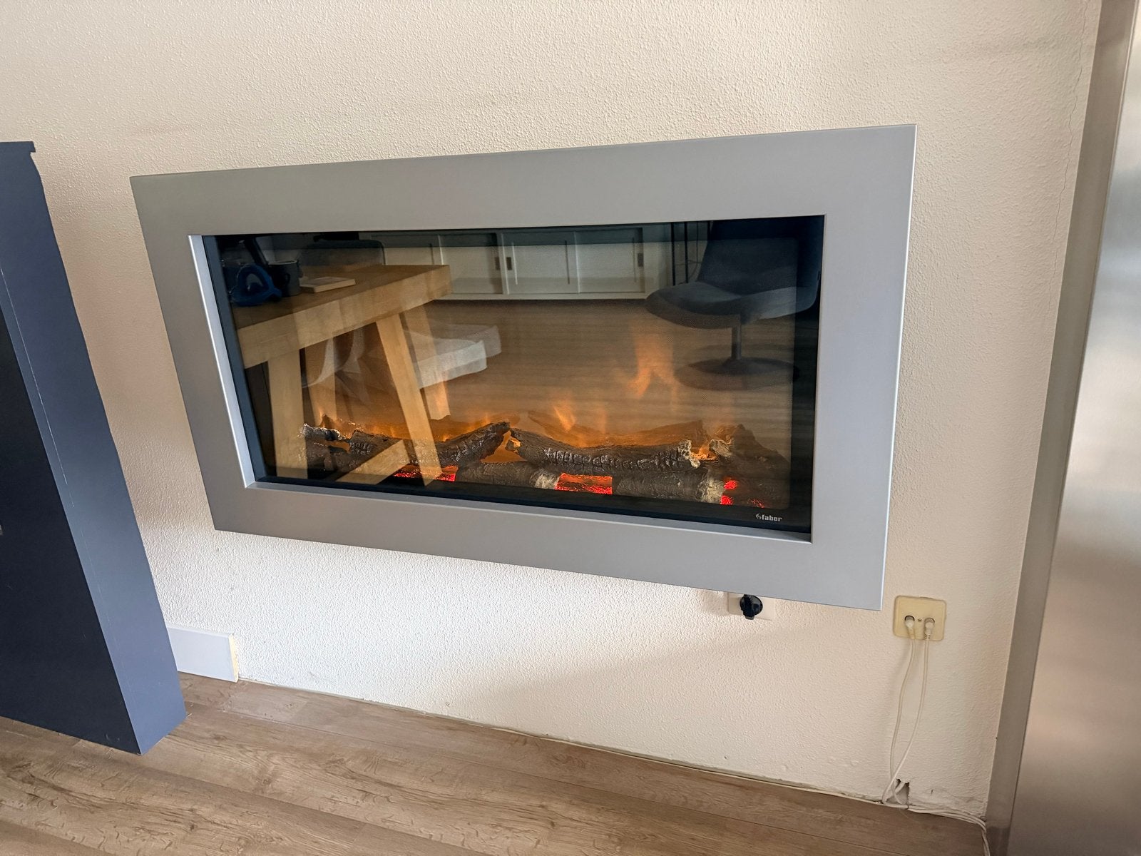 Moderne elektrische haard - Inbouw of hangend Faber, Ophalen of Verzenden, Gebruikt, Inbouwhaard, Elektrische haard
