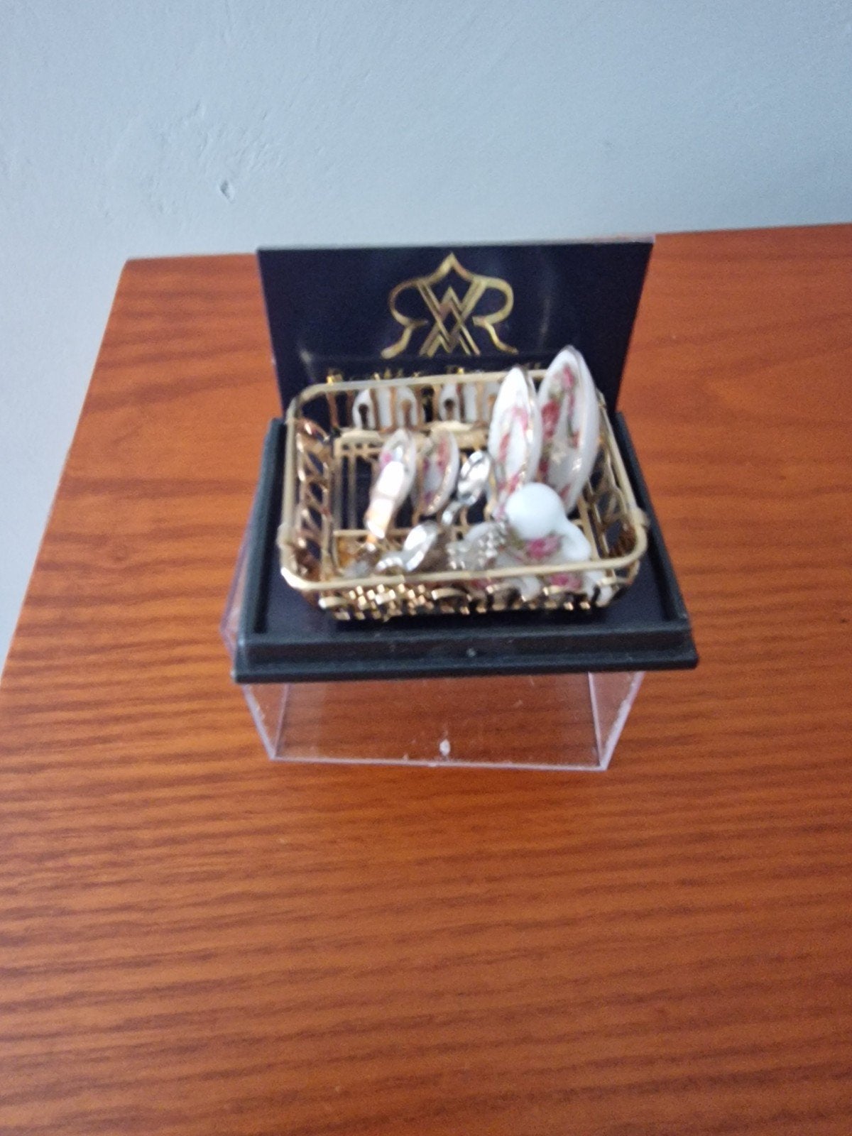 Reutter Miniatuur Afdruiprek met Servies en Bestek, Ophalen of Verzenden