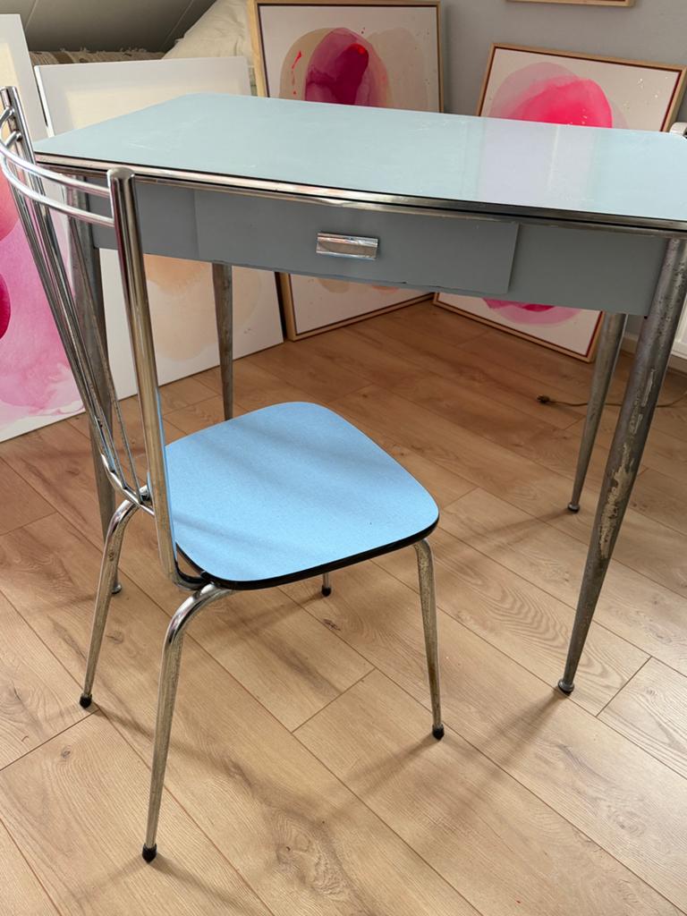 Vintage formica bureau & stoel, Huis en Inrichting, Bureaus, Zo goed als nieuw, Ophalen