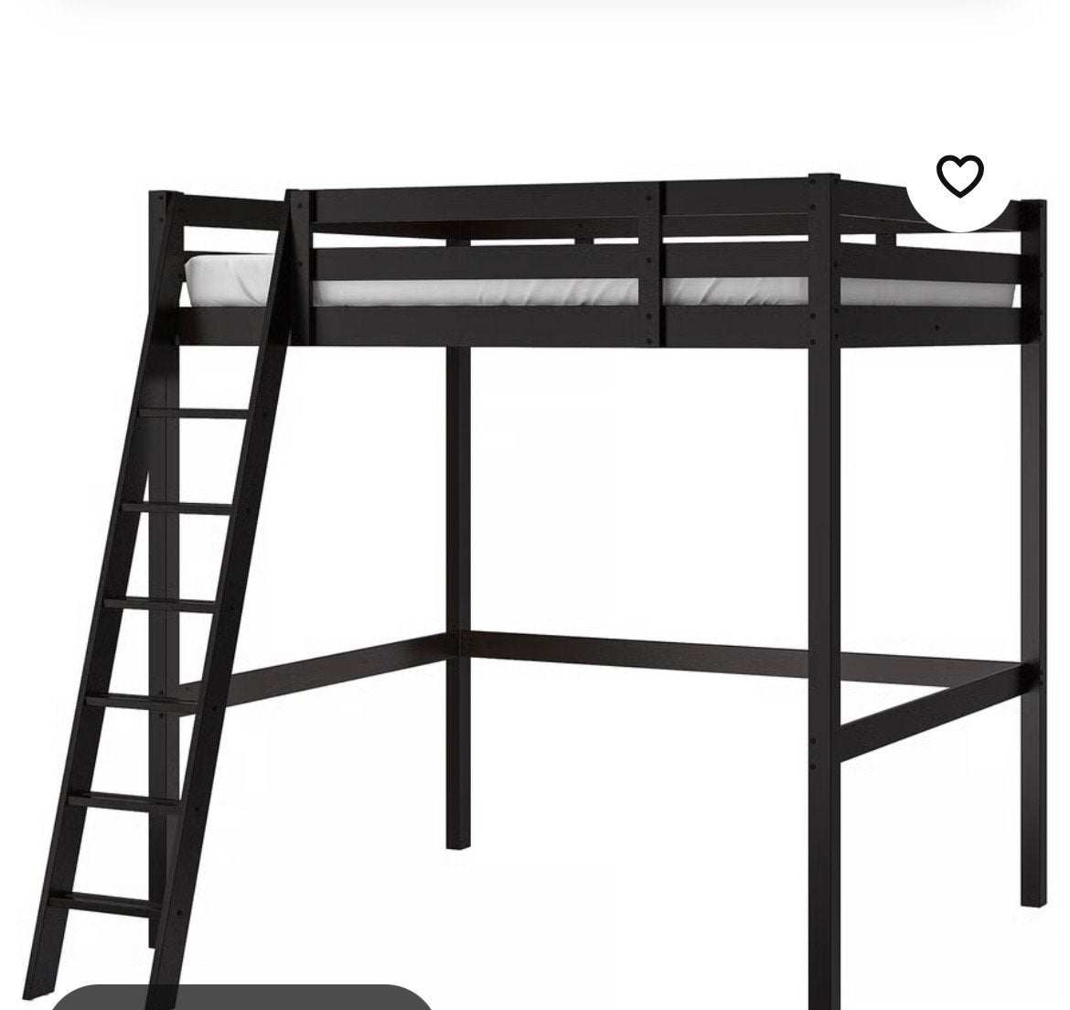 IKEA STORA Hoogslaper (zwart), Ophalen, Gebruikt, Hoogslaper, 140 cm