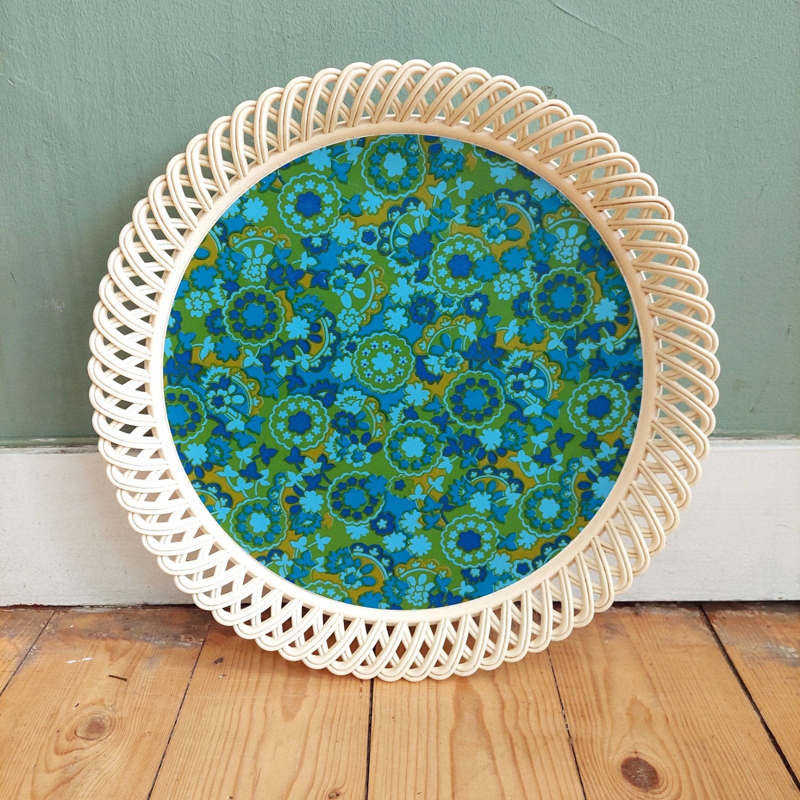 Lucky Vintage Emsa West Germany floral dienblad, Ophalen, Gebruikt, ., Rond