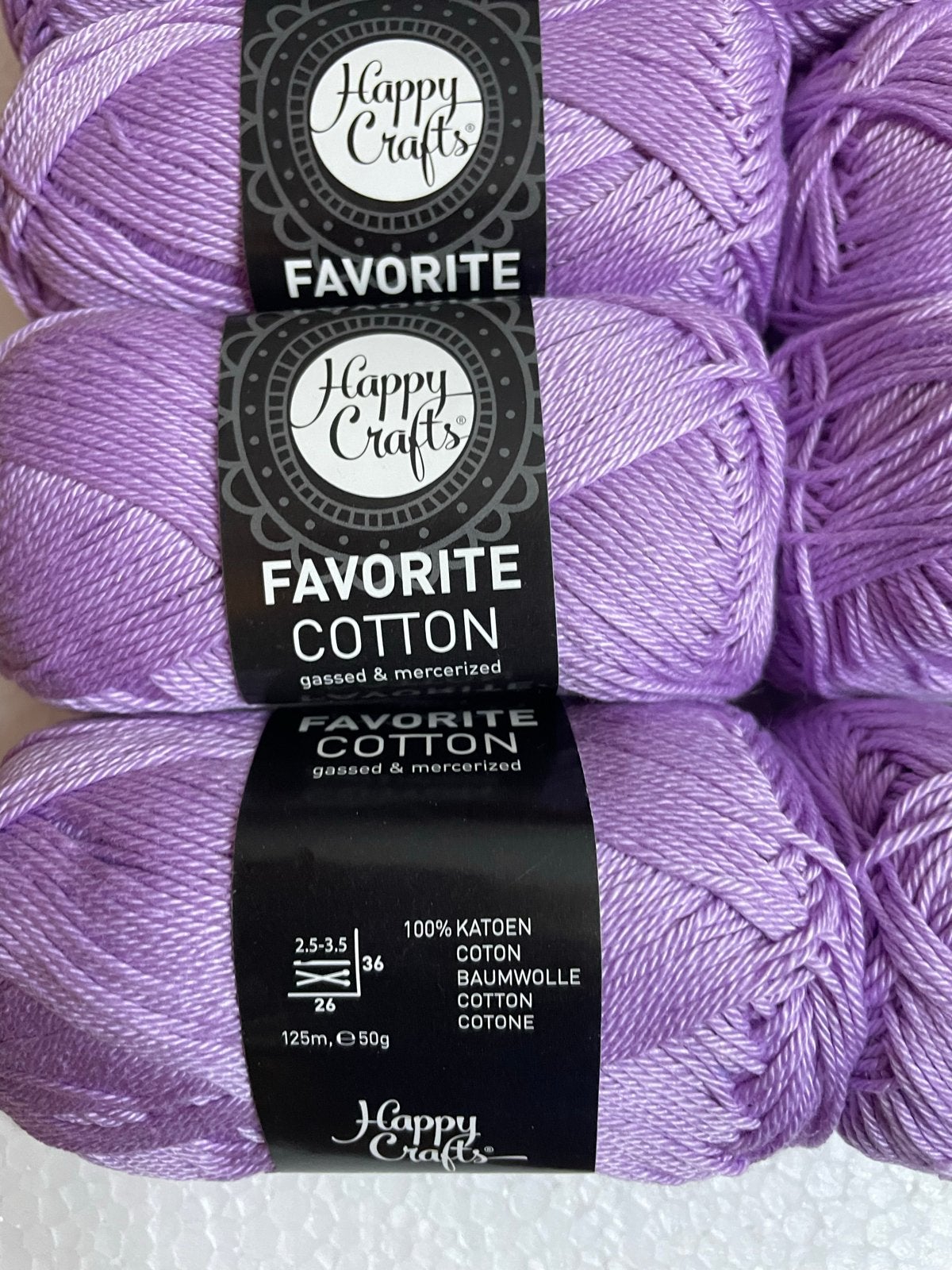 Happy Crafts Favorite Cotton Garen - Lila (10 bollen), -, Breien of Haken, -, Nieuw
