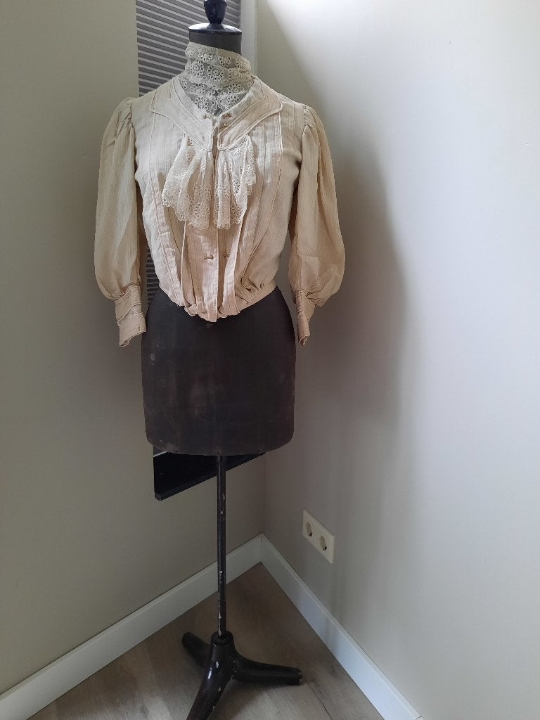 antieke Edwardiaanse bodice / blouse met paspop, Antiek en Kunst, Ophalen