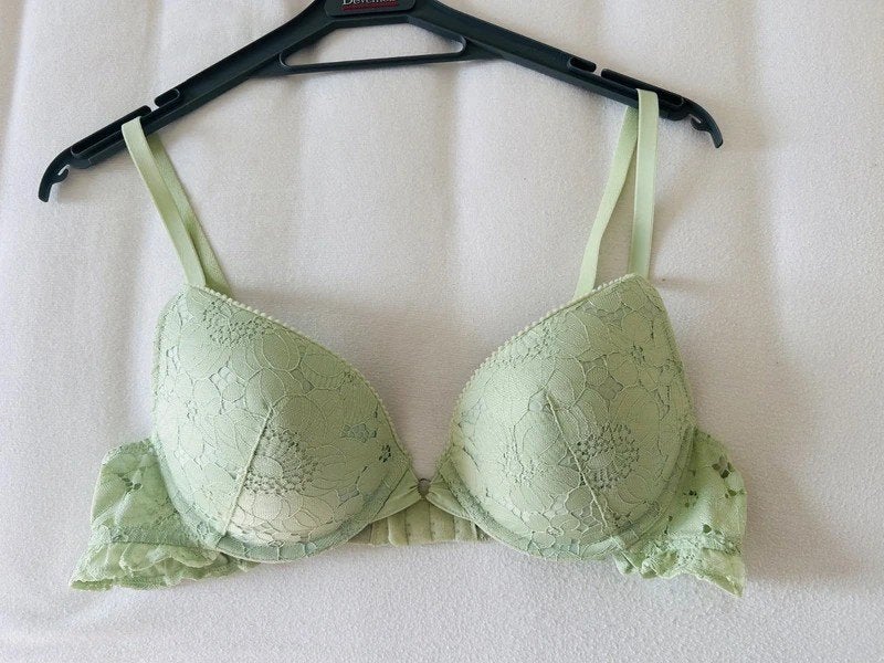 Muntgroene push-up BH 85B + slips, Miss Etam, Ophalen of Verzenden, Groen, Setje
