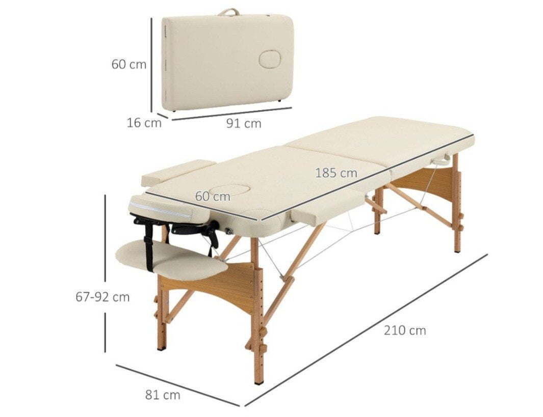 NIEUWE inklapbare massagetafel kleur beige met houten frame, Ophalen, Nieuw, Lichaamsverzorging
