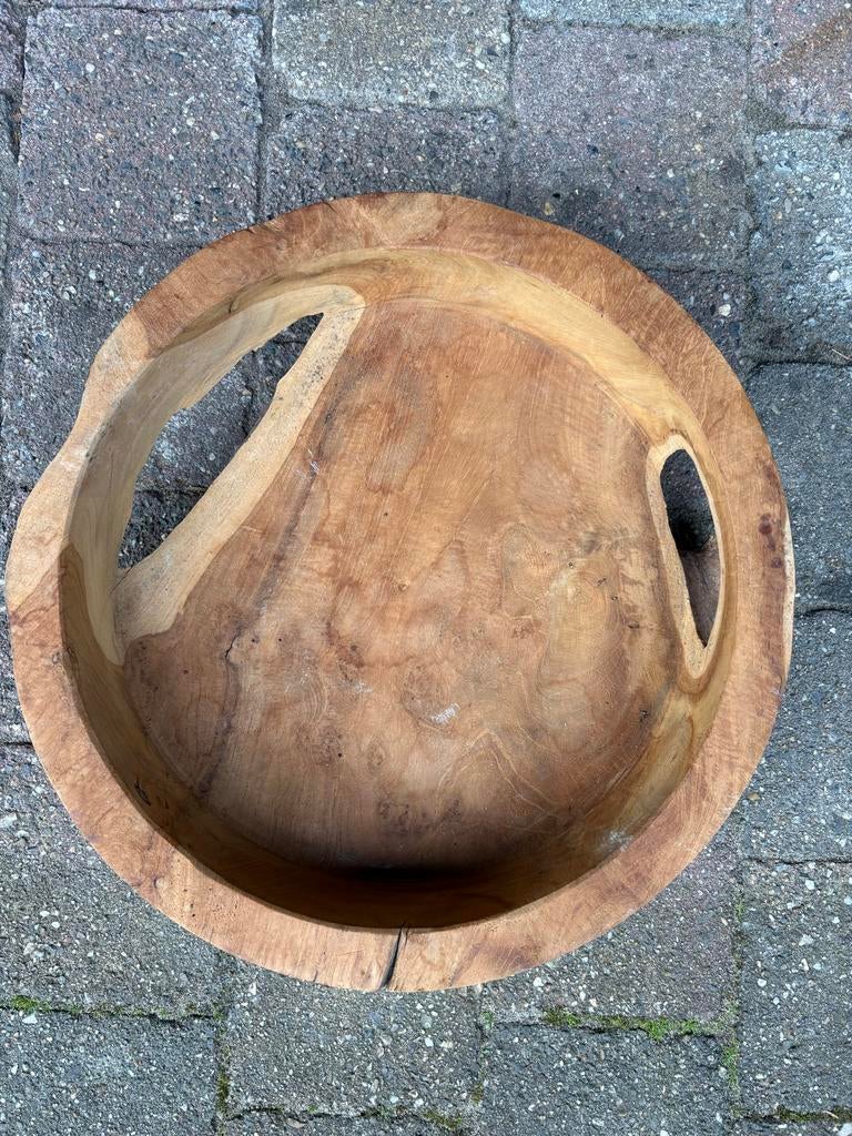 Dienblad rond, Ophalen of Verzenden, Gebruikt, Rond, Hout