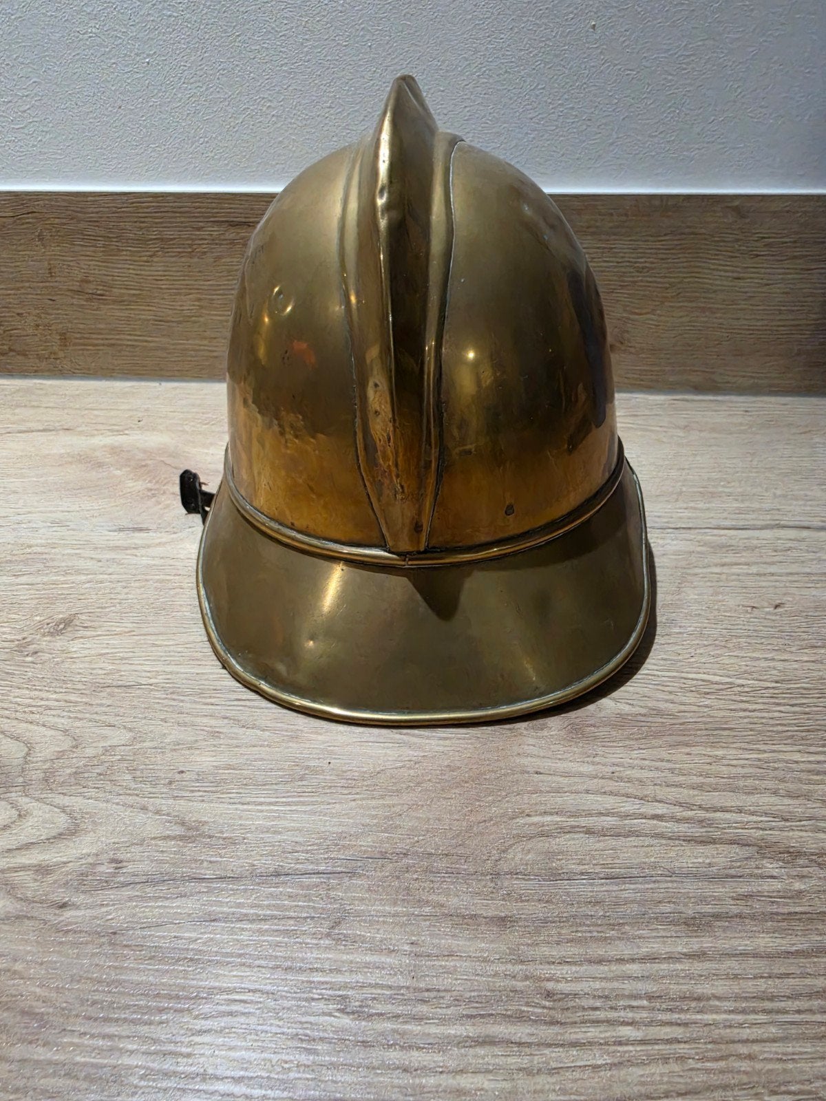 Antieke Koperen Brandweerhelm - Decoratief Item, Antiek en Kunst, Ophalen of Verzenden