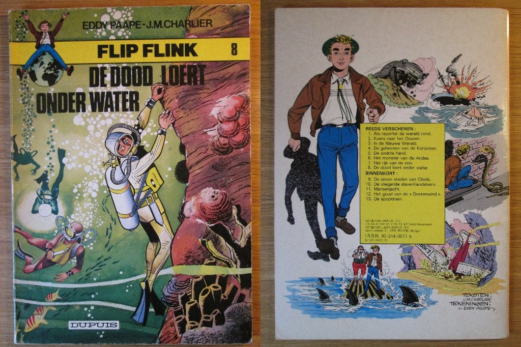 Flip Flink 8 - De dood loert onder water (SC, Eén stripboek, Ophalen of Verzenden, Gelezen, Eddy Paape.