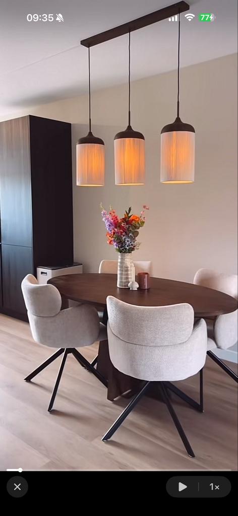 Light & Living Hanglamp Dania Bruin - 3 x E27 - 90 cm breed, Ophalen of Verzenden, Zo goed als nieuw, Metaal