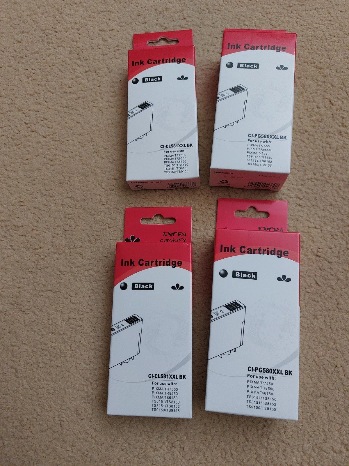 Canon inkt cartridge  zwart 4 stuks., Ophalen of Verzenden, Nieuw