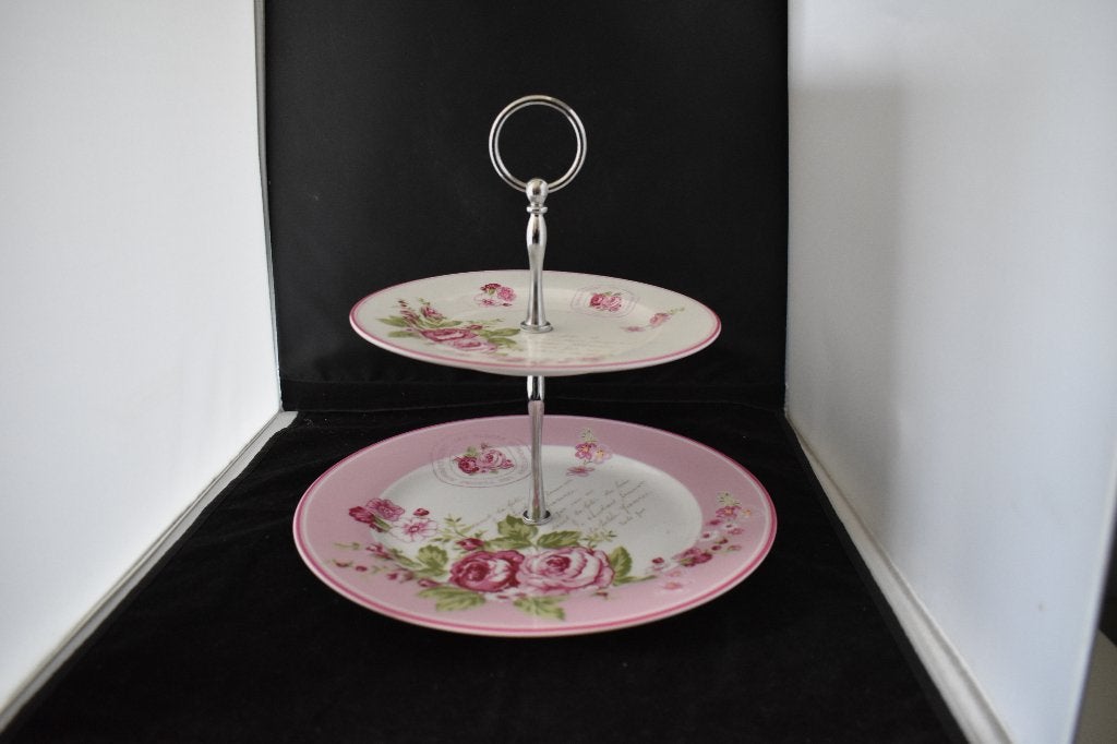 Etagière Le Rosier Rose servies, Info@detagrijn.com, Overige merken, Overige typen, Nieuw