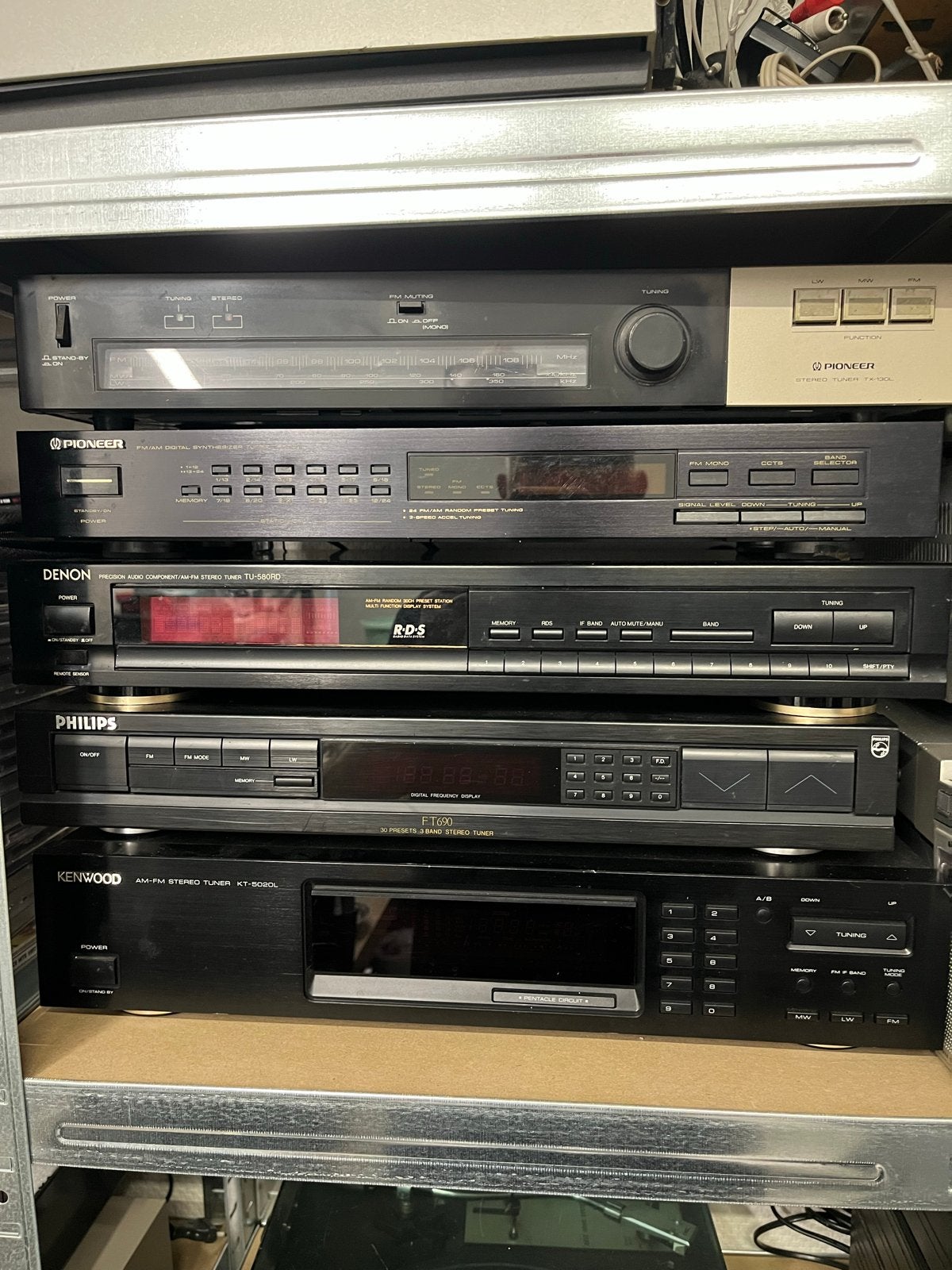 Vintage Stereo Tuners: Pioneer, Kenwood, Denon, Philips, Ophalen, Gebruikt, Analoog