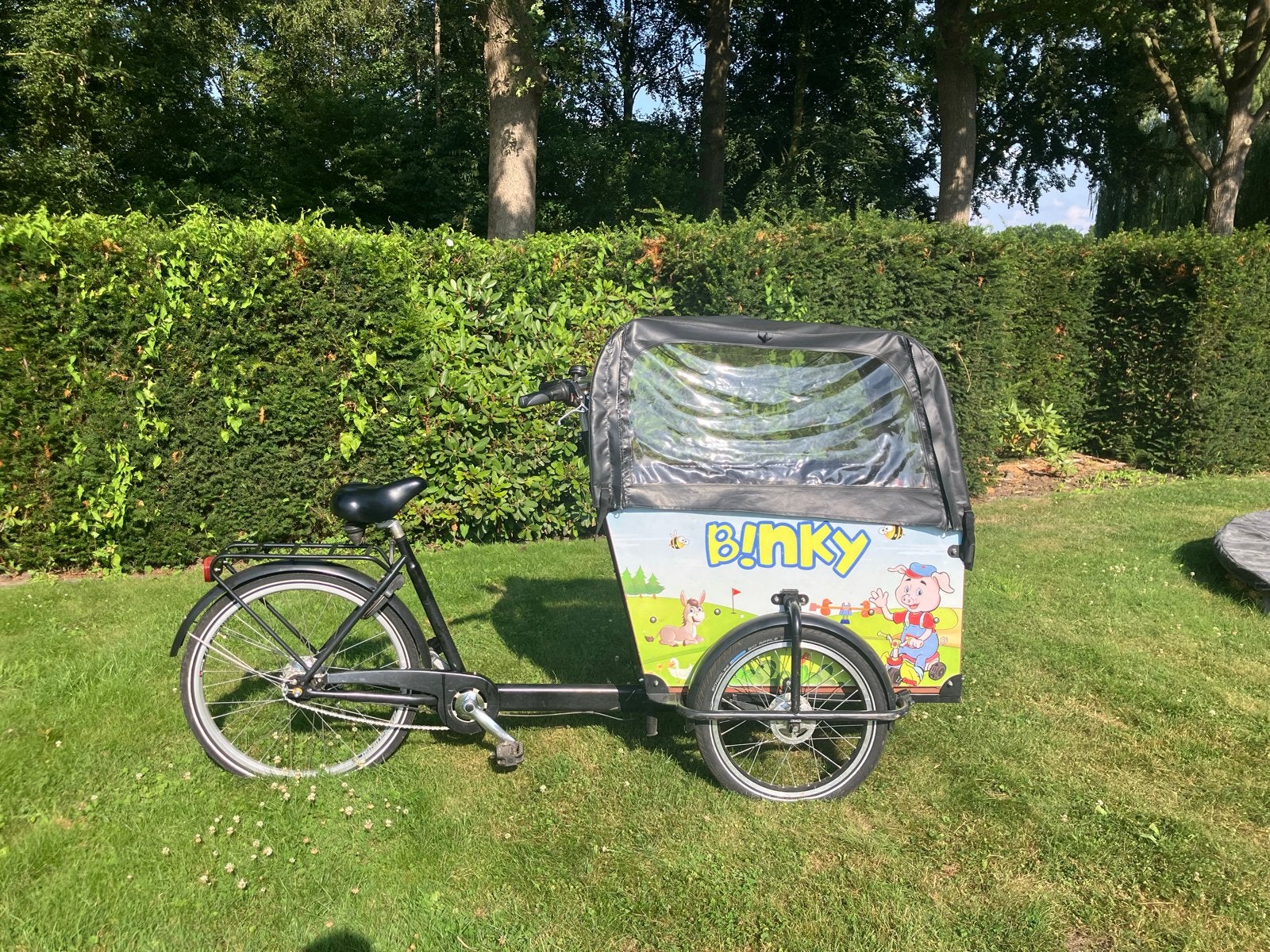 Babboe bakfiets met huif - Ideaal voor 2 kinderen, 4 kinderen of meer, Gebruikt, Huif, Trommelrem