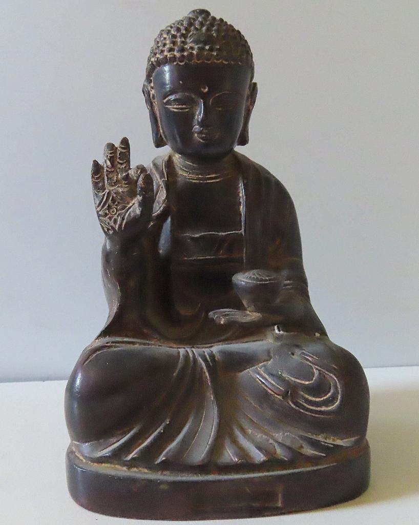 Uit verzameling inboedel, Buddha , brons (no 9) , incl verze, Huis en Inrichting, Woonaccessoires | Boeddhabeelden, Verzenden