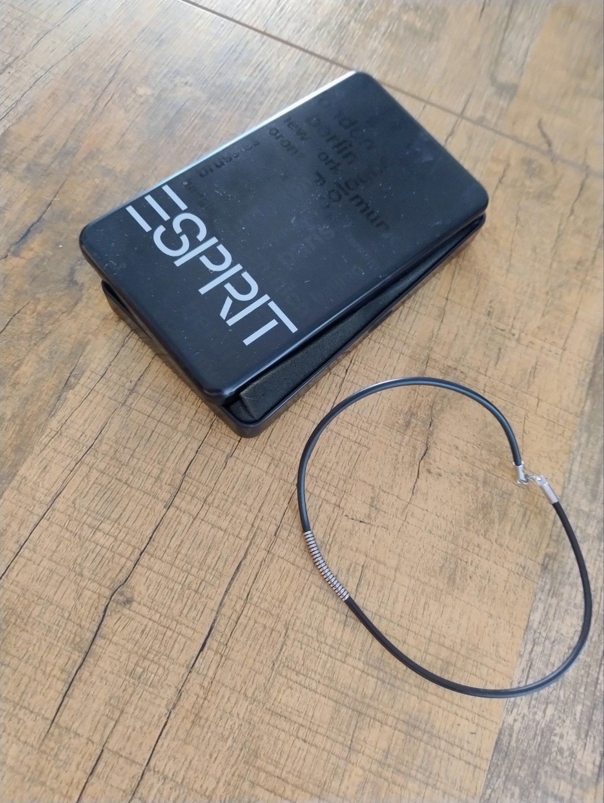 Esprit ketting heren met hanger - Zwart/Zilver, Sieraden, Tassen en Uiterlijk, Kettingen, Zwart, Ophalen of Verzenden, Zo goed als nieuw