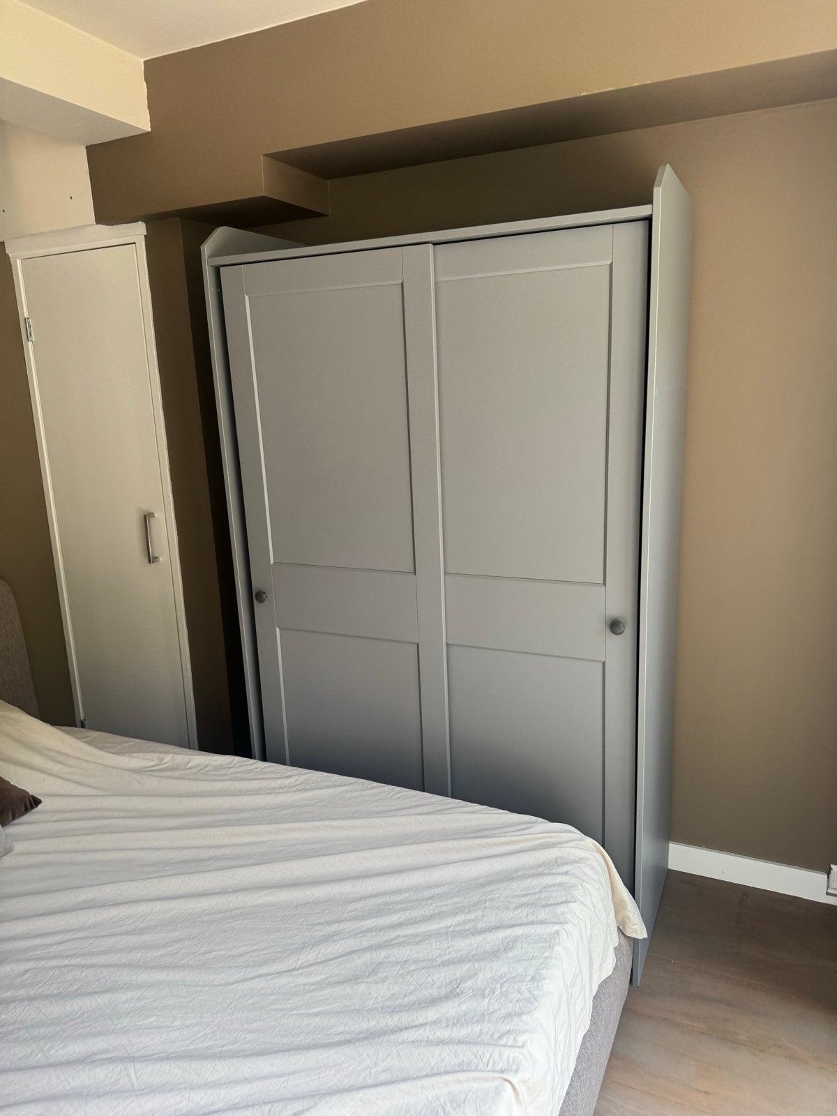 IKEA Pax Kast met schuifdeuren - Grijs, Ophalen, Overige materialen, Gebruikt, 100 tot 150 cm