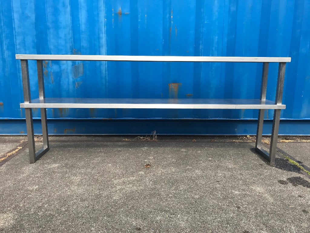 RVS smalle dubbellaags sidetable /rvs opzettafel/rvs etagère, Huis en Inrichting, Ophalen, Zo goed als nieuw