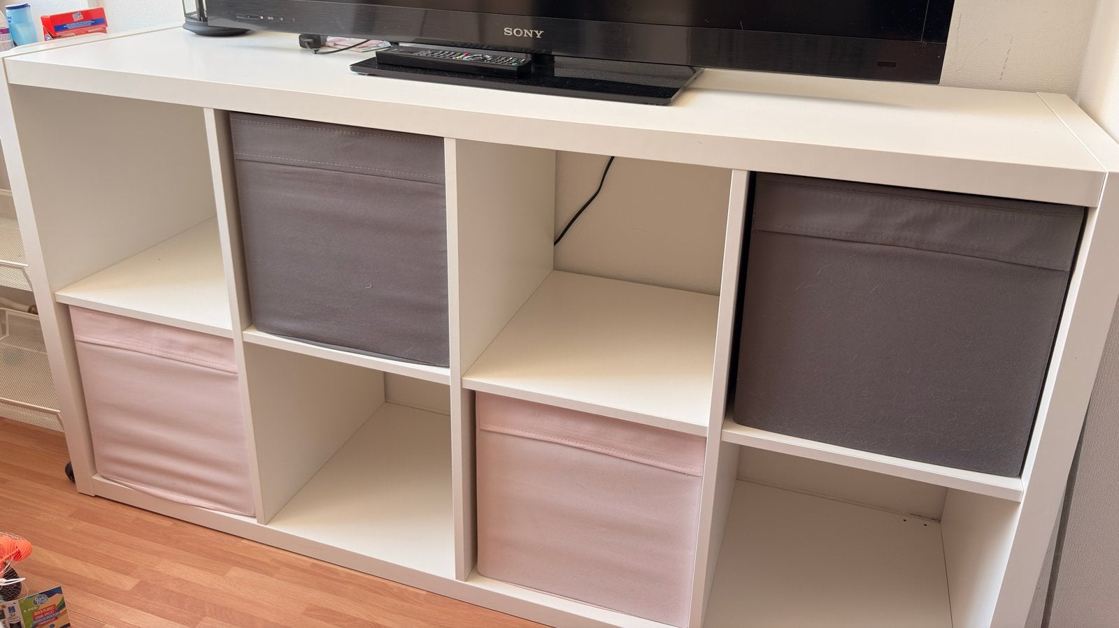 IKEA Kallax 77x147 cm met opbergboxen, Ophalen, Zo goed als nieuw